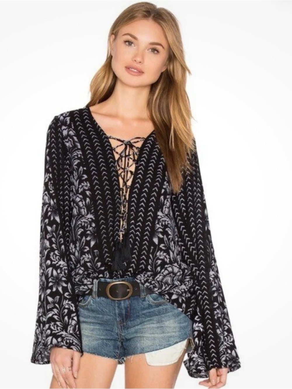 INDAH Pisces Lace Up Malala top NWTs sz small